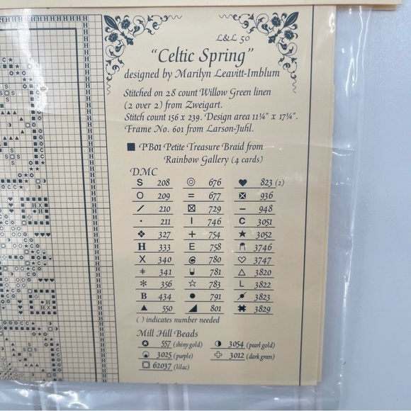 LAVENDER AND LACE “CELTIC SPRING” LL50 VINTAGE CROSS STITCH PATTERN - Picture 4 of 6